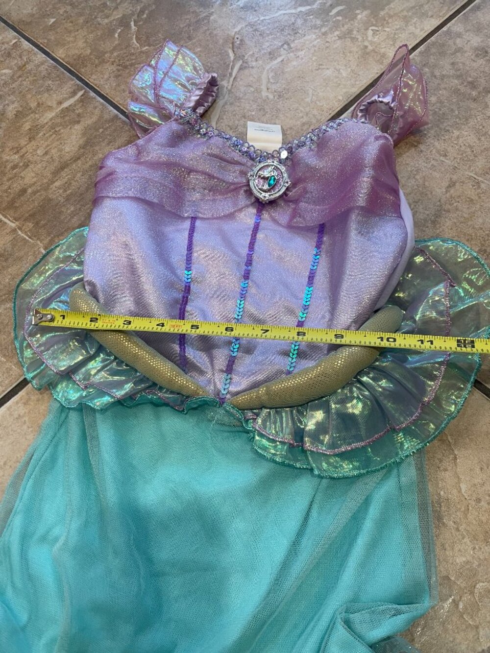 Disney Store Ariel Little Mermaid Deluxe Iridescent Costume Dress 5/6 - Picture 5 of 11